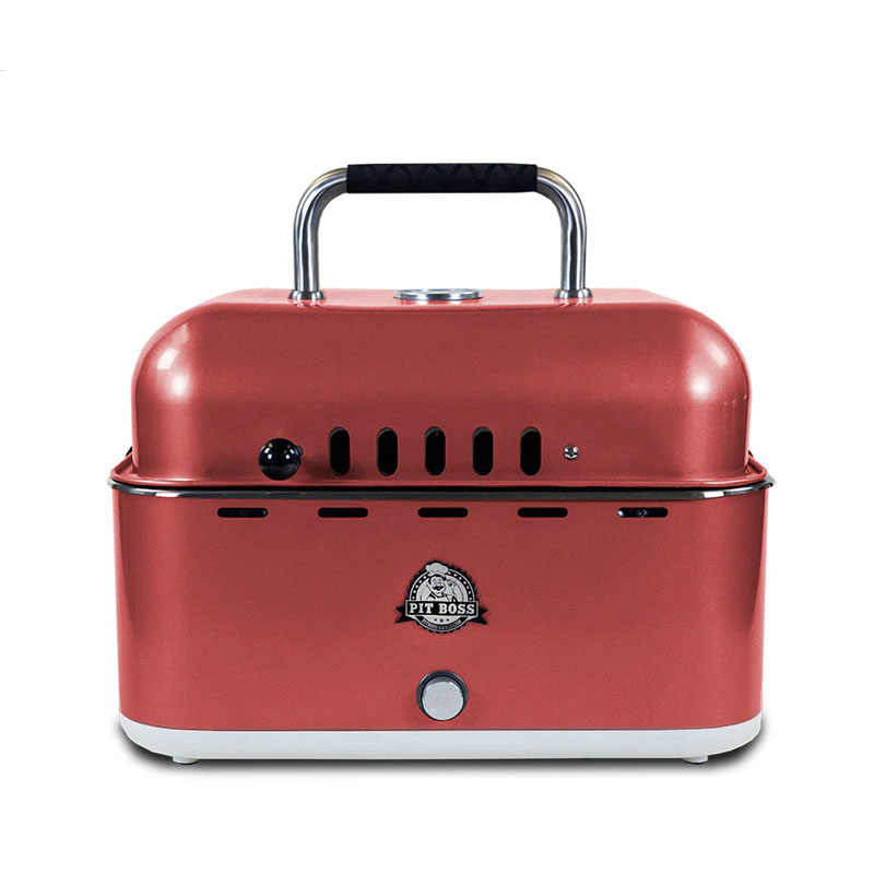 Pit Boss Pit Stop, Portable Charcoal Grill W/Cover And Bag - Red